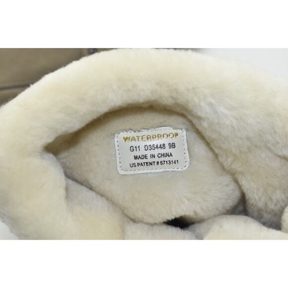 C0 NEW COLE HAAN AIR TALI Greige Suede Waterproof Tall Shearling Boots Size 9B - Picture 6 of 10